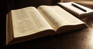 open Bible to Psalms